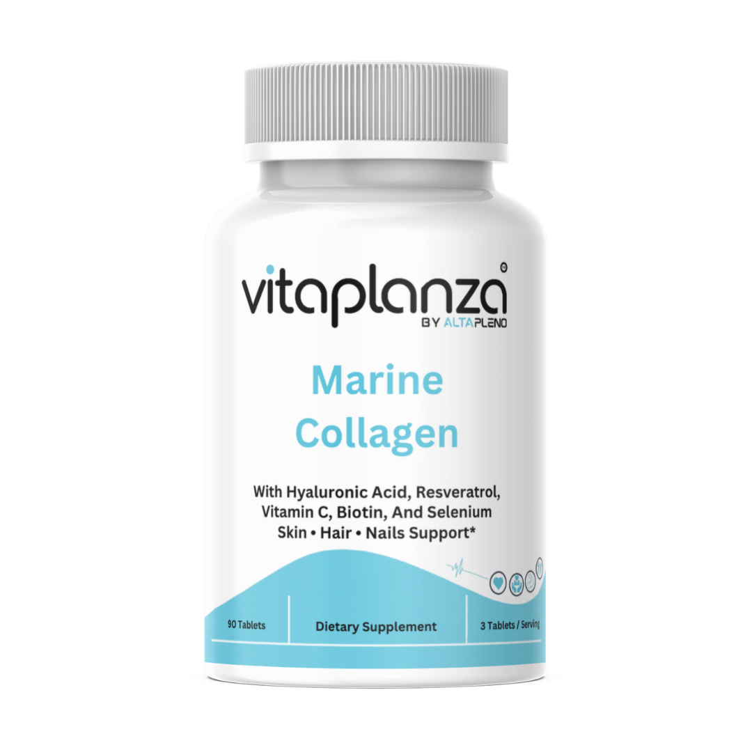 Vitaplanza Marine Collagen Tablets – 2500 mg Per Serving – 90 Tablets – Supports Skin, Hair, Nails & Joints